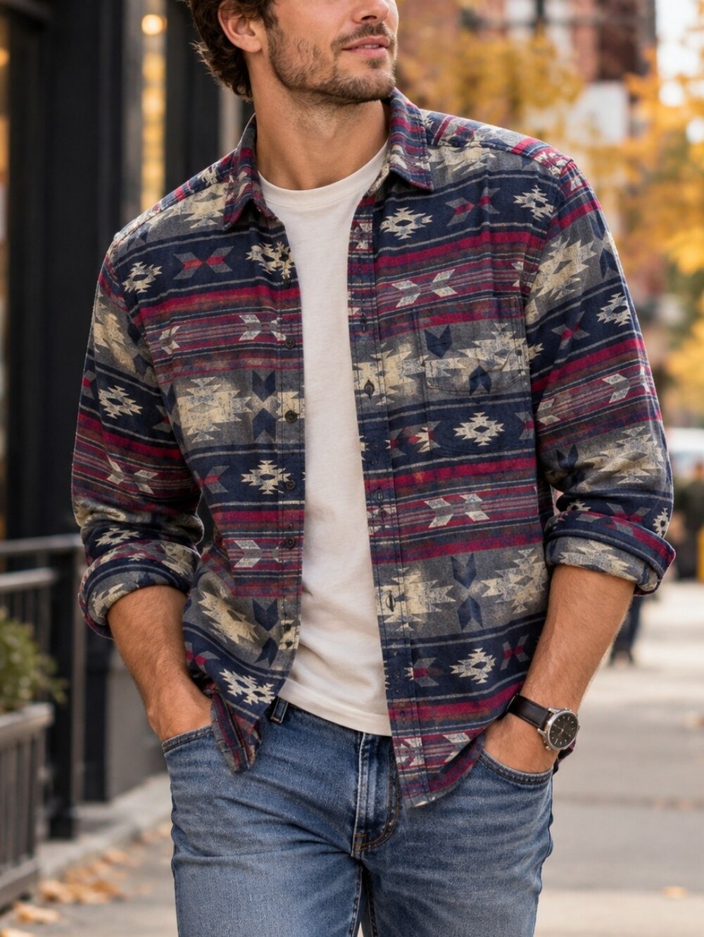 American Eagle Outfitters Patterned Button-Down Shirt szie XXL 100% Cotton